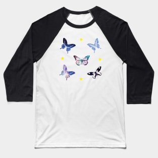 Butterfly Galaxy Circle with Sticker Pack Baseball T-Shirt